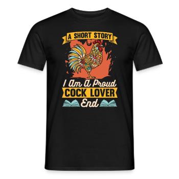Cock Lover Une histoire courte Je suis un éleveur de poulailler - T-shirt homme - noir - Devant - AI Model Male 178 light (178cm)