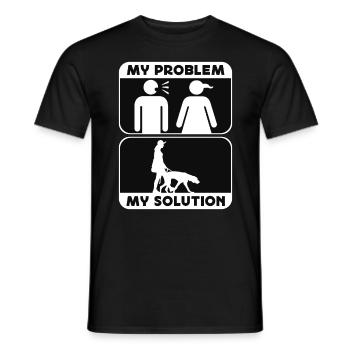 Greyhound Lover My Problem My Pictogram Mom Dad - Men's T-Shirt - black - Front - AI Model Male 178 light (178cm)