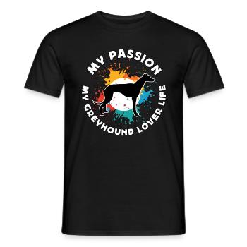 Greyhound Lover My Passion My Greyhound Dog Owner - Men's T-Shirt - black - Front - AI Model Male 178 light (178cm)