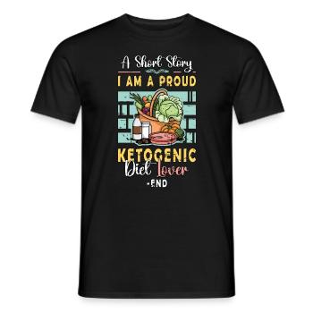 Amoureux du régime cétogène Une histoire courte Je suis une cétose - T-shirt homme - noir - Devant - AI Model Male 178 light (178cm)