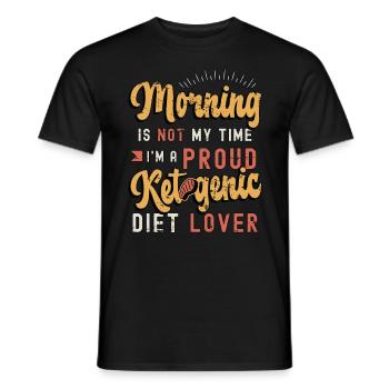 Ketogenic Diet Lover Morning Is Not My Keto Diet - Men's T-Shirt - black - Front - AI Model Male 178 light (178cm)