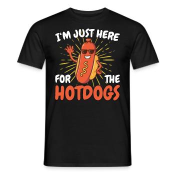 I'm Just Here For The Hot Dogs Lustiges Hot Dog - Männer T-Shirt - Schwarz - Vorne - AI Model Male 178 light (178cm)