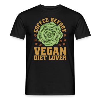 Vegan Diet Lover Coffee Vegetarian Coffee Lover - Männer T-Shirt - Schwarz - Vorne - AI Model Male 178 light (178cm)