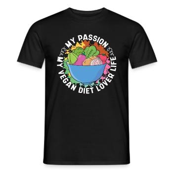 Végétalien Amoureux du régime Ma passion Mon véganisme Sans viande - T-shirt homme - noir - Devant - AI Model Male 178 light (178cm)