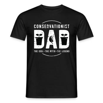 Papa écologiste L’idole L’écologiste - T-shirt homme - noir - Devant - AI Model Male 178 light (178cm)