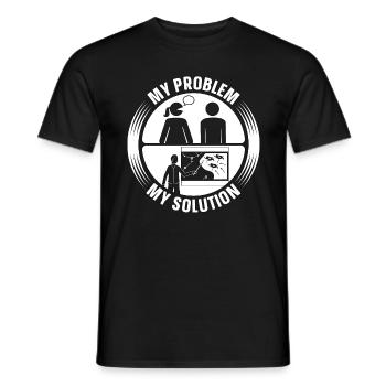 Météorologue Mon problème Ma solution Pictogramme Papa - T-shirt homme - noir - Devant - AI Model Male 178 light (178cm)