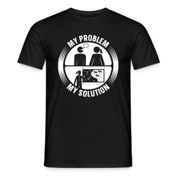 Météorologue Mon problème Ma solution Pictogramme Maman - T-shirt homme - noir - Devant - AI Model Male 178 light (178cm)