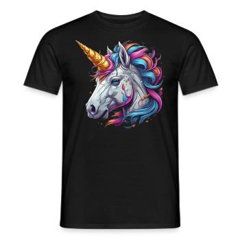 Unicorn Head - Men's T-Shirt - black - Front - AI Model Male 178 light (178cm)