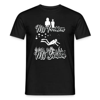 Biologiste marin Mon problème Mon pictogramme Maman Papa - T-shirt homme - noir - Devant - AI Model Male 178 light (178cm)