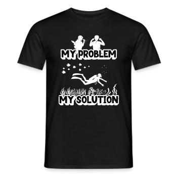 Biologiste marin Mon problème Mon pictogramme Papa Maman - T-shirt homme - noir - Devant - AI Model Male 178 light (178cm)