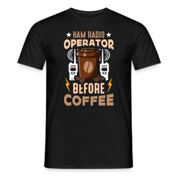 Ham Radio Operator Before Ham Radio Coffee Lover - Men's T-Shirt - black - Front - AI Model Male 178 light (178cm)