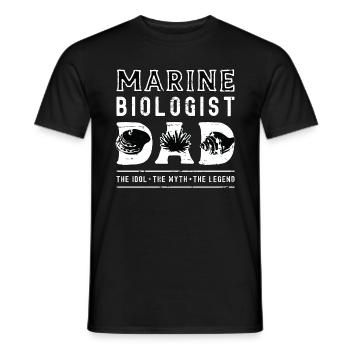 Biologiste marin Papa L’idole L’océanologue - T-shirt homme - noir - Devant - AI Model Male 178 light (178cm)