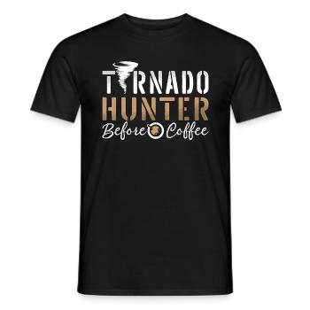 Tornado Hunter Before Meteorologist Coffee Lover - Men's T-Shirt - black - Front - AI Model Male 178 light (178cm)