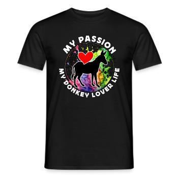 Amoureux de l’âne Ma passion Mon âne Animal de la ferme - T-shirt homme - noir - Devant - AI Model Male 178 light (178cm)