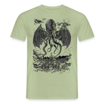 Cthulhu-Albtraum - Männer T-Shirt - Sage - Vorne - AI Model Male 178 light (178cm)