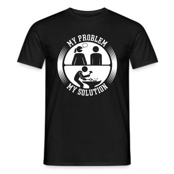 Forgeron Mon problème Ma solution Pictogramme Papa - T-shirt homme - noir - Devant - AI Model Male 178 light (178cm)