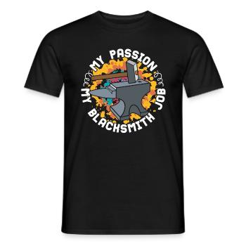 Forge Ma passion Mon travail de forgeron Forge - T-shirt homme - noir - Devant - AI Model Male 178 light (178cm)