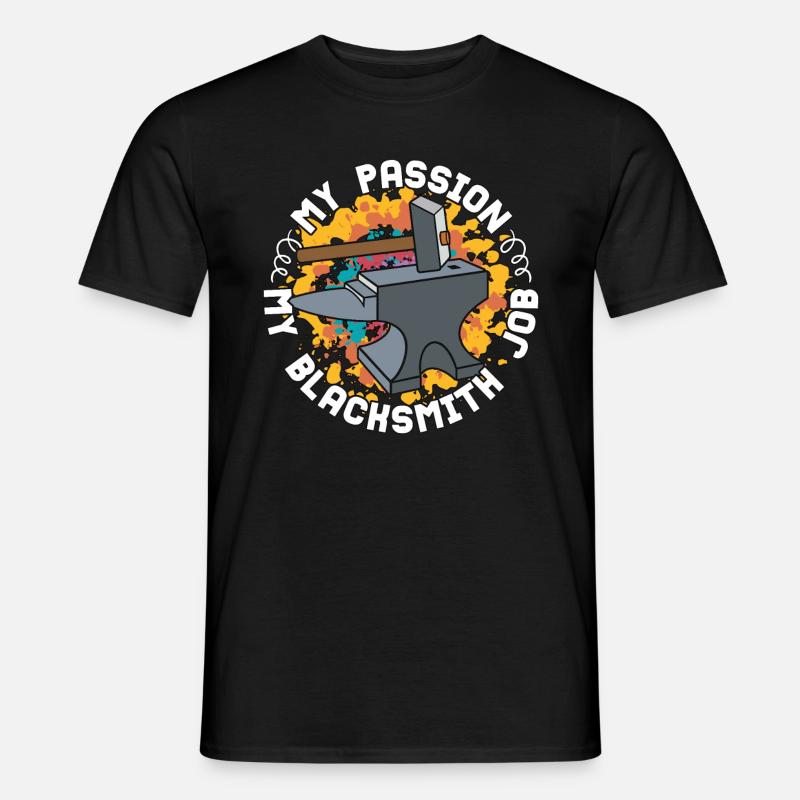 Forge Ma passion Mon travail de forgeron Forge - T-shirt homme - noir
