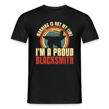 Blacksmithing Morning Is Not My Time Ironworker - Männer T-Shirt - Schwarz - Vorne - AI Model Male 178 light (178cm)