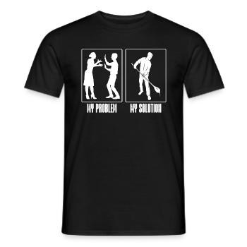 Souffleur de verre Mon problème Ma solution Pictogramme Papa - T-shirt homme - noir - Devant - AI Model Male 178 light (178cm)