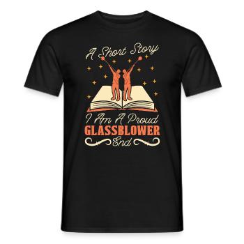 Souffleur de verre Une histoire courte Je suis un fier verrier - T-shirt homme - noir - Devant - AI Model Male 178 light (178cm)