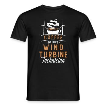Wind Turbine Tech Coffee Windmill Coffee Lover - Männer T-Shirt - Schwarz - Vorne - AI Model Male 178 light (178cm)