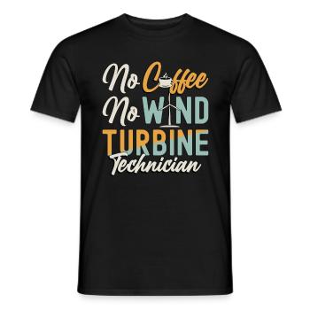 Wind Turbine Tech No Coffee Windmill Coffee Lover - Männer T-Shirt - Schwarz - Vorne - AI Model Male 178 light (178cm)
