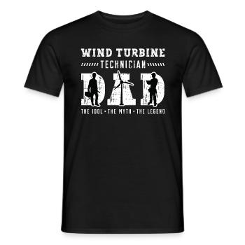 Wind Turbine Technician Dad The Idol The Windmill - Männer T-Shirt - Schwarz - Vorne - AI Model Male 178 light (178cm)