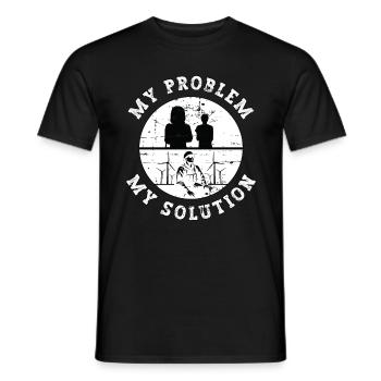 Wind Turbine Tech My Problem My Pictogram Dad Mom - Männer T-Shirt - Schwarz - Vorne - AI Model Male 178 light (178cm)