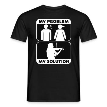 Violin Player My Problem My Pictogram Mom Musician - Männer T-Shirt - Schwarz - Vorne - AI Model Male 178 light (178cm)