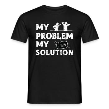 Savonnier Mon Problème Ma Solution Pictogramme Papa Maman - T-shirt homme - noir - Devant - AI Model Male 178 light (178cm)