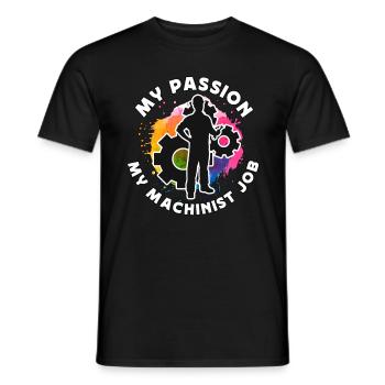 Machinist My Passion My Machinist Job CNC Operator - Men's T-Shirt - black - Front - AI Model Male 178 light (178cm)