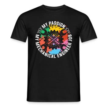 Ingénieur mécanique Ma passion Mon ingénierie - T-shirt homme - noir - Devant - AI Model Male 178 light (178cm)