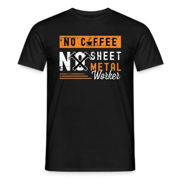 Sheet Metal Worker No Coffee Welder Coffee Lover - Men's T-Shirt - black - Front - AI Model Male 178 light (178cm)