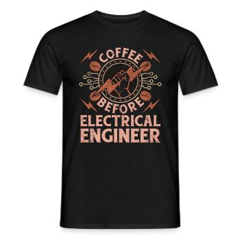 Electrical Engineer Coffee Electrical Coffee Lover - Men's T-Shirt - black - Front - AI Model Male 178 light (178cm)