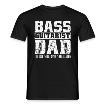 Bass Guitarist Dad The Idol The Myth Bass Player - Men's T-Shirt - black - Front - AI Model Male 178 light (178cm)