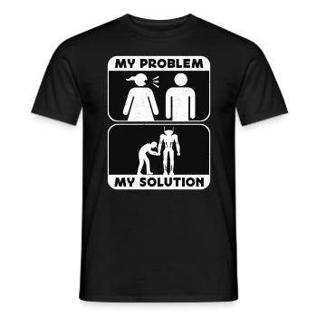 Robotics Lover My Problem My Pictogram Dad Mom - Men's T-Shirt - black - Front - AI Model Male 178 light (178cm)