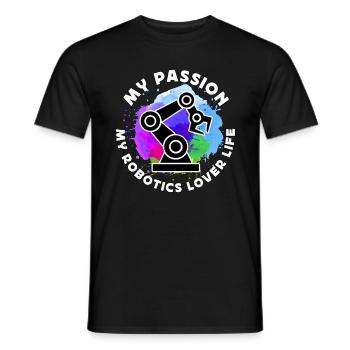 Robotics Lover My Passion My Robotics Engineering - Men's T-Shirt - black - Front - AI Model Male 178 light (178cm)