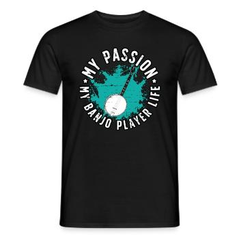Joueur de banjo Ma passion Mon joueur de banjo Musique folklorique - T-shirt homme - noir - Devant - AI Model Male 178 light (178cm)