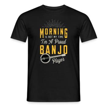 Banjo Player Morning Is Not My Time Country Music - Men's T-Shirt - black - Front - AI Model Male 178 light (178cm)