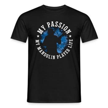 Joueur de mandoline Ma passion Ma mandoline Musique folklorique - T-shirt homme - noir - Devant - AI Model Male 178 light (178cm)