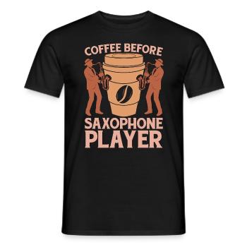 Saxophone Player Coffee Jazz Music Coffee Lover - Men's T-Shirt - black - Front - AI Model Male 178 light (178cm)