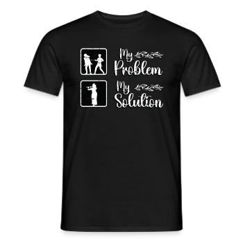 Flutes Player My Problem My Pictogram Mom Dad - Männer T-Shirt - Schwarz - Vorne - AI Model Male 178 light (178cm)