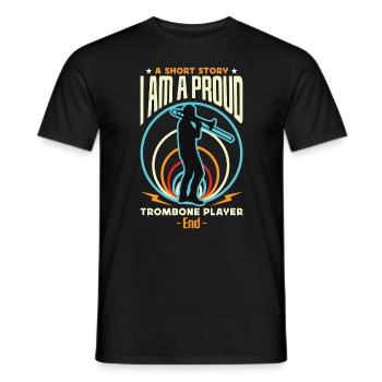 Joueur de trombone Une histoire courte Je suis une fanfare - T-shirt homme - noir - Devant - AI Model Male 178 light (178cm)