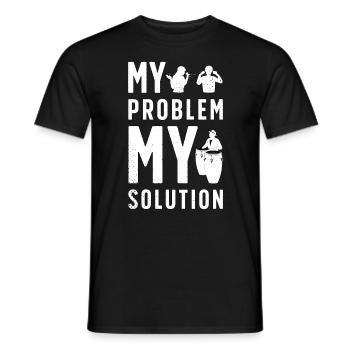 Conga Player My Problem My Pictogram Dad Drummer - Männer T-Shirt - Schwarz - Vorne - AI Model Male 178 light (178cm)