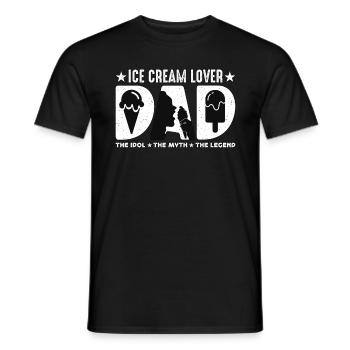 Amateur de crème glacée Papa L’idole Le mythe Cône de crème - T-shirt homme - noir - Devant - AI Model Male 178 light (178cm)