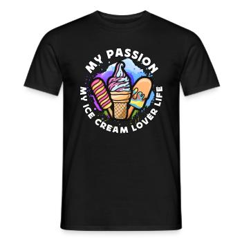 Amateur de crème glacée Ma passion Ma crème glacée Sweet Ice - T-shirt homme - noir - Devant - AI Model Male 178 light (178cm)