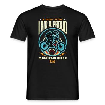 Mountain Biker A Short Story I Am A Proud Cyclist - Men's T-Shirt - black - Front - AI Model Male 178 light (178cm)