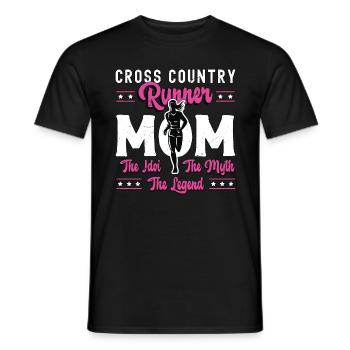 Maman coureuse de cross-country L’idole aime courir - T-shirt homme - noir - Devant - AI Model Male 178 light (178cm)