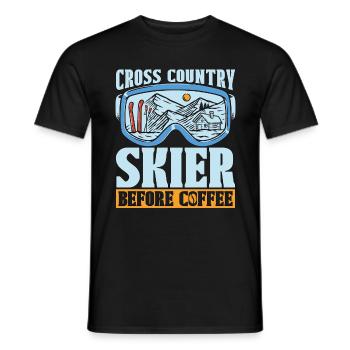Cross Country Skier Before Ski Racing Coffee Lover - Men's T-Shirt - black - Front - AI Model Male 178 light (178cm)